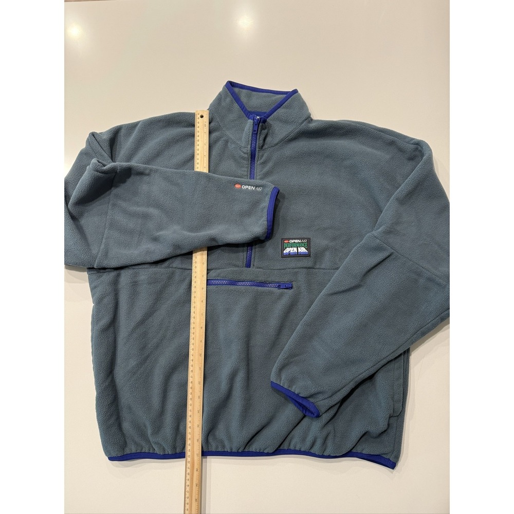 Nike Open Air Men's L Fleece Pullover 1/2 Zip Graphic Gray Sweatshirt HV4628-359